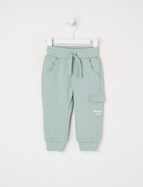 Teeny Weeny Play Time Fleece Trackpant, Sage product photo
