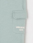 Teeny Weeny Play Time Fleece Trackpant, Sage product photo View 02 S