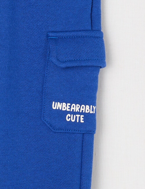 Teeny Weeny Play Time Fleece Trackpant, Electric Blue product photo View 02 L