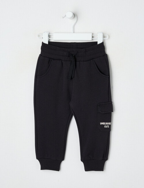 Teeny Weeny Play Time Fleece Trackpant, Black product photo