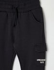 Teeny Weeny Play Time Fleece Trackpant, Black product photo View 02 S