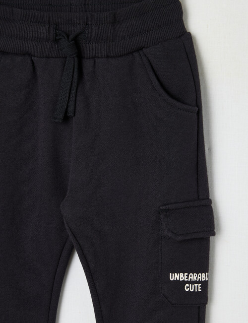 Teeny Weeny Play Time Fleece Trackpant, Black product photo View 02 L