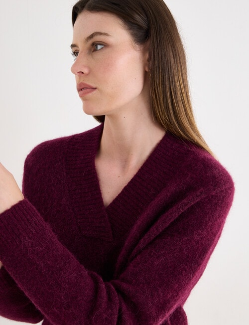 Jigsaw Eero Cosy Shawl Collar Sweater, Fig product photo View 04 L