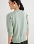 State of play Lark Short Sleeve Cashmere Blend Sweater, Seagrass product photo View 02 S