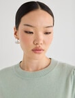 State of play Lark Short Sleeve Cashmere Blend Sweater, Seagrass product photo View 04 S