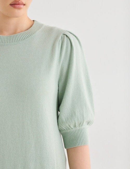 State of play Lark Short Sleeve Cashmere Blend Sweater, Seagrass product photo View 05 L
