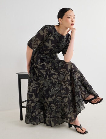 State of play Maddy Dress, Black Print product photo