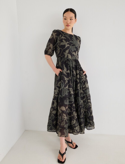 State of play Maddy Dress, Black Print product photo View 03 L