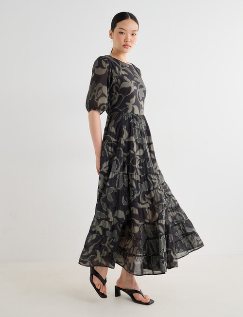 State of play Maddy Dress, Black Print product photo View 05 L