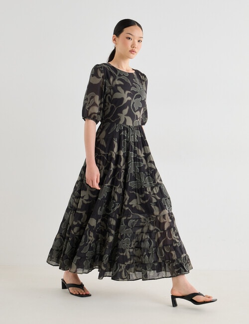 State of play Maddy Dress, Black Print product photo View 09 L