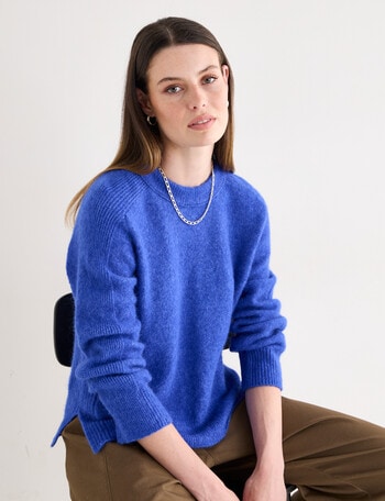 Jigsaw Helena Cosy Crew Sweater, Electric Blue product photo