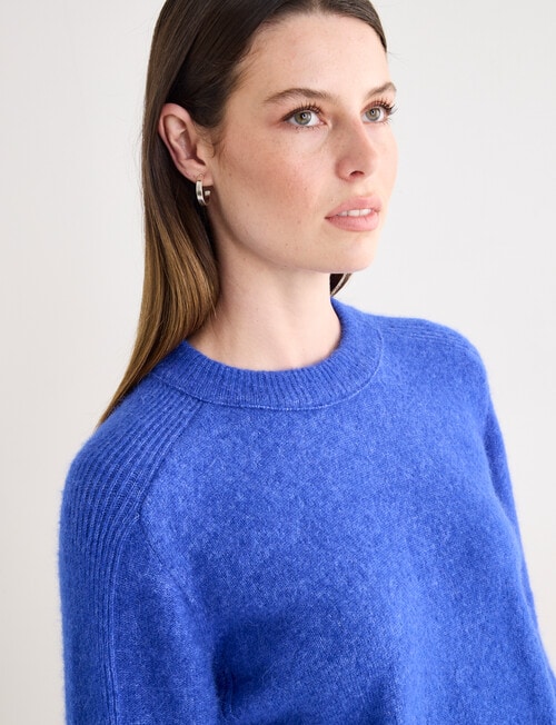 Jigsaw Helena Cosy Crew Sweater, Electric Blue product photo View 04 L