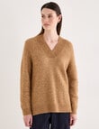 Jigsaw Eero Cosy Shawl Collar Sweater, Camel product photo View 07 S