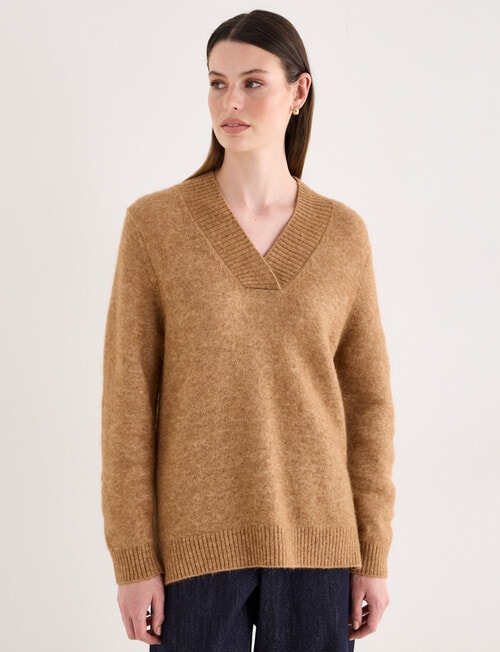 Jigsaw Eero Cosy Shawl Collar Sweater, Camel product photo View 07 L