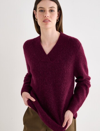 Jigsaw Eero Cosy Shawl Collar Sweater, Fig product photo