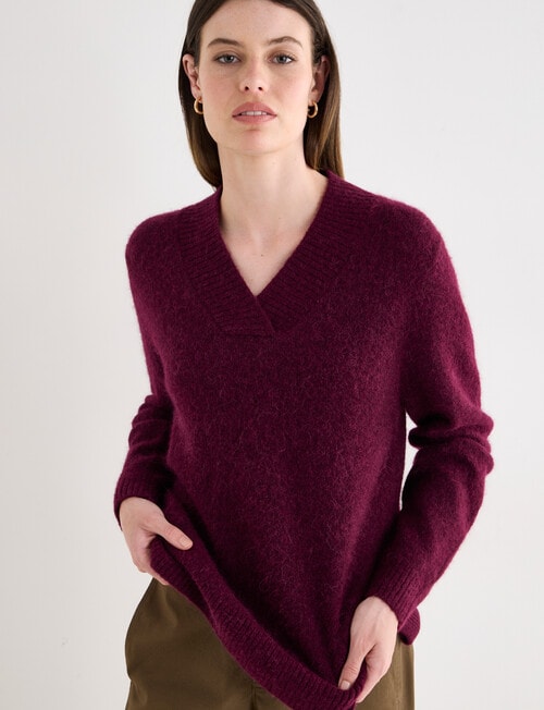 Jigsaw Eero Cosy Shawl Collar Sweater, Fig product photo