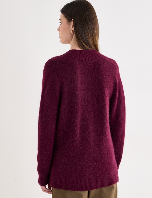 Jigsaw Eero Cosy Shawl Collar Sweater, Fig product photo View 02 L