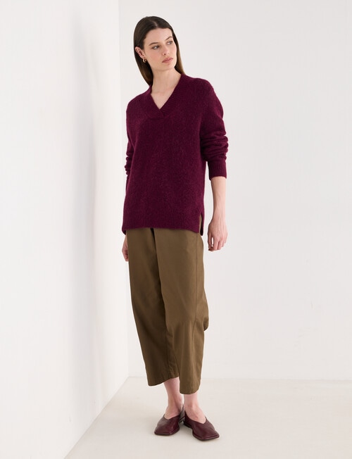 Jigsaw Eero Cosy Shawl Collar Sweater, Fig product photo View 03 L