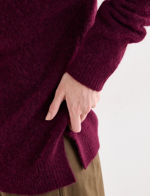 Jigsaw Eero Cosy Shawl Collar Sweater, Fig product photo View 05 L