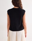 Mineral Theo Sleeveless Cardigan, Black product photo View 02 S