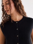 Mineral Theo Sleeveless Cardigan, Black product photo View 04 S