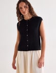 Mineral Theo Sleeveless Cardigan, Black product photo View 06 S
