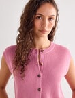 Mineral Theo Sleeveless Cardigan, Nostalgic Pink product photo View 04 S