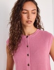 Mineral Theo Sleeveless Cardigan, Nostalgic Pink product photo View 07 S