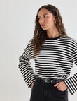Mineral Alba Stripe Long Sleeve Tee, Chalk Stripe product photo