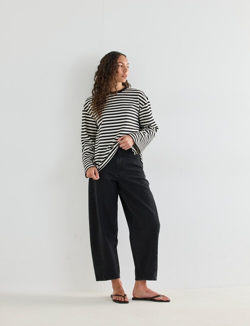 Mineral Alba Stripe Long Sleeve Tee, Chalk Stripe product photo View 03 L