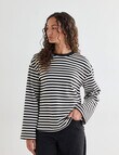 Mineral Alba Stripe Long Sleeve Tee, Chalk Stripe product photo View 04 S