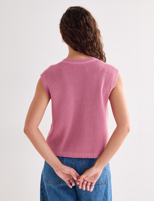 Mineral Theo Sleeveless Cardigan, Nostalgic Pink product photo View 02 L