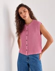 Mineral Theo Sleeveless Cardigan, Nostalgic Pink product photo View 05 S
