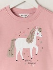 Mac & Ellie Pony Long Sleeve Fleece Dress, Blush product photo View 02 S