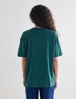Denim Republic Boxy Embroidered Tee, Green product photo View 02 S