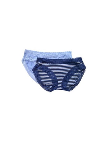 Berlei Marais Cotton Bikini Brief, 2-Pack, Blue & Fresh product photo
