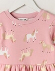 Mac & Ellie Ponies Long Sleeve Fleece Dress, Blush product photo View 02 S
