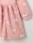 Mac & Ellie Ponies Long Sleeve Fleece Dress, Blush product photo View 03 S