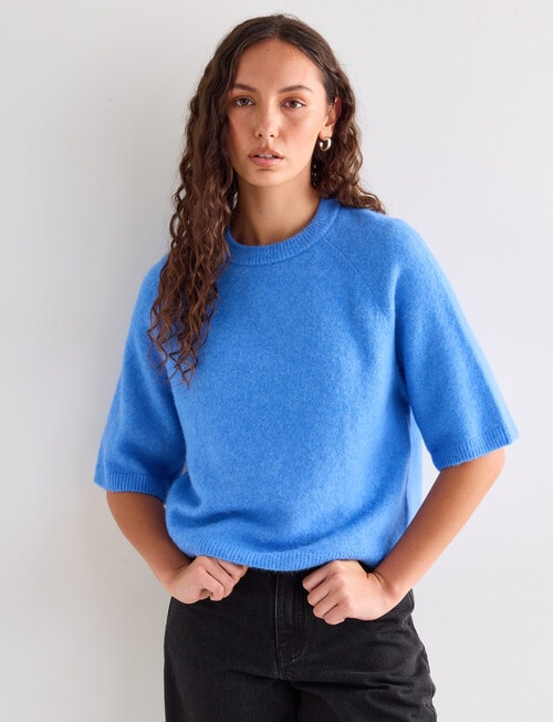 Mineral Beatrix Alpaca Blend Knitwear Tee, Tranquil Blue product photo View 05 L