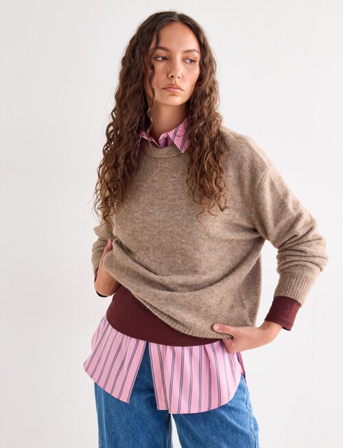 Mineral Kennedy Sweater, Otter Brown product photo View 07 L