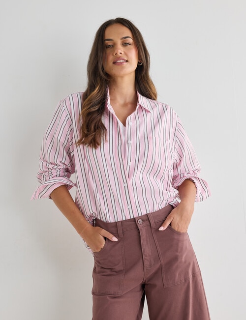 Zest Voile Shirt, Pink Stripe product photo View 04 L
