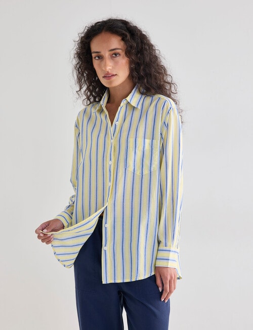 Zest Voile Shirt, Yellow Stripe product photo View 04 L