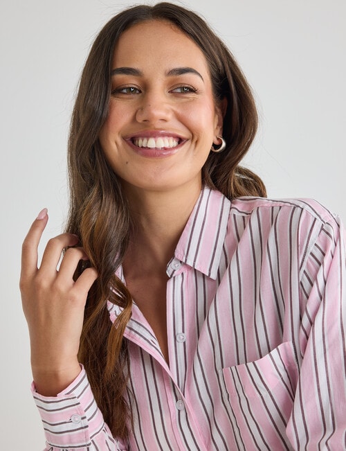 Zest Voile Shirt, Pink Stripe product photo View 05 L