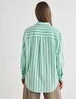 Zest Voile Shirt, Green Stripe product photo View 02 S