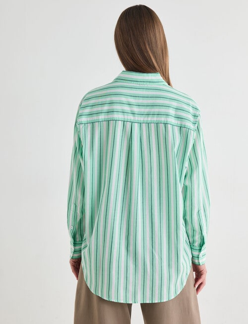 Zest Voile Shirt, Green Stripe product photo View 02 L