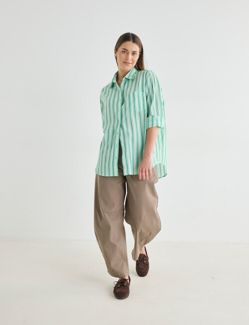 Zest Voile Shirt, Green Stripe product photo View 03 L