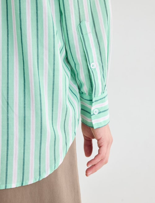 Zest Voile Shirt, Green Stripe product photo View 05 L
