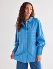 Mineral Melt Shirt, Blue Multi Stripe product photo