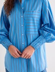 Mineral Melt Shirt, Blue Multi Stripe product photo View 07 S