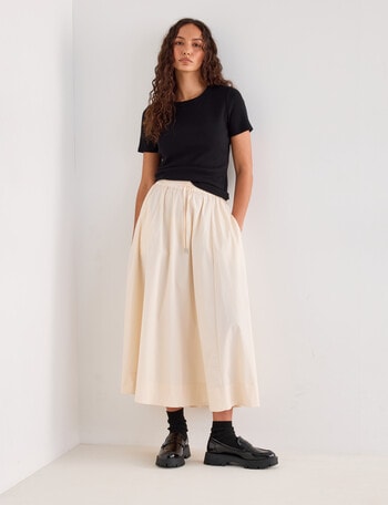Mineral Felix Poplin Skirt, Chalk product photo